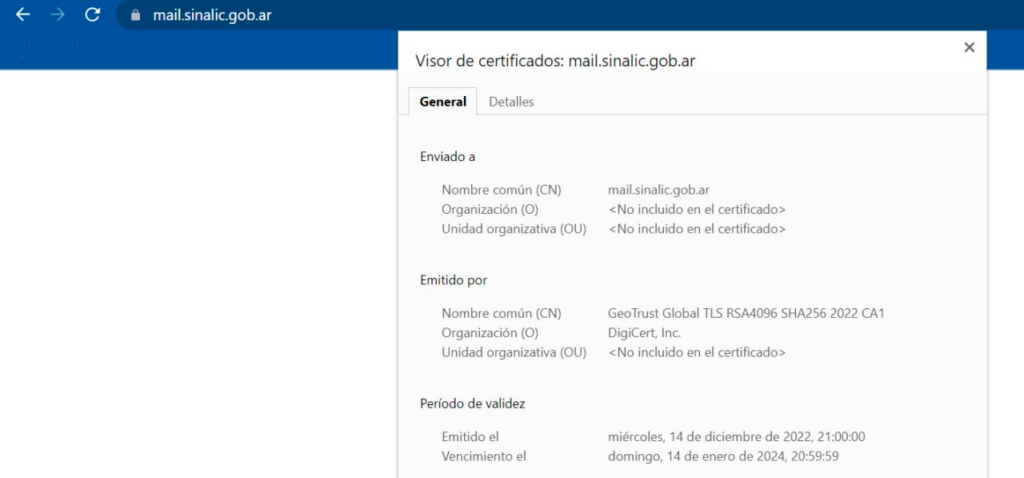 Certificado DV en chrome