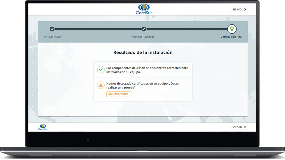 Pantalla Alison Wizard CertiSur
